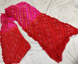 Pure Ojariya Chinon Rai Dana Bandhej Dupatta Nr Kc Rani Red