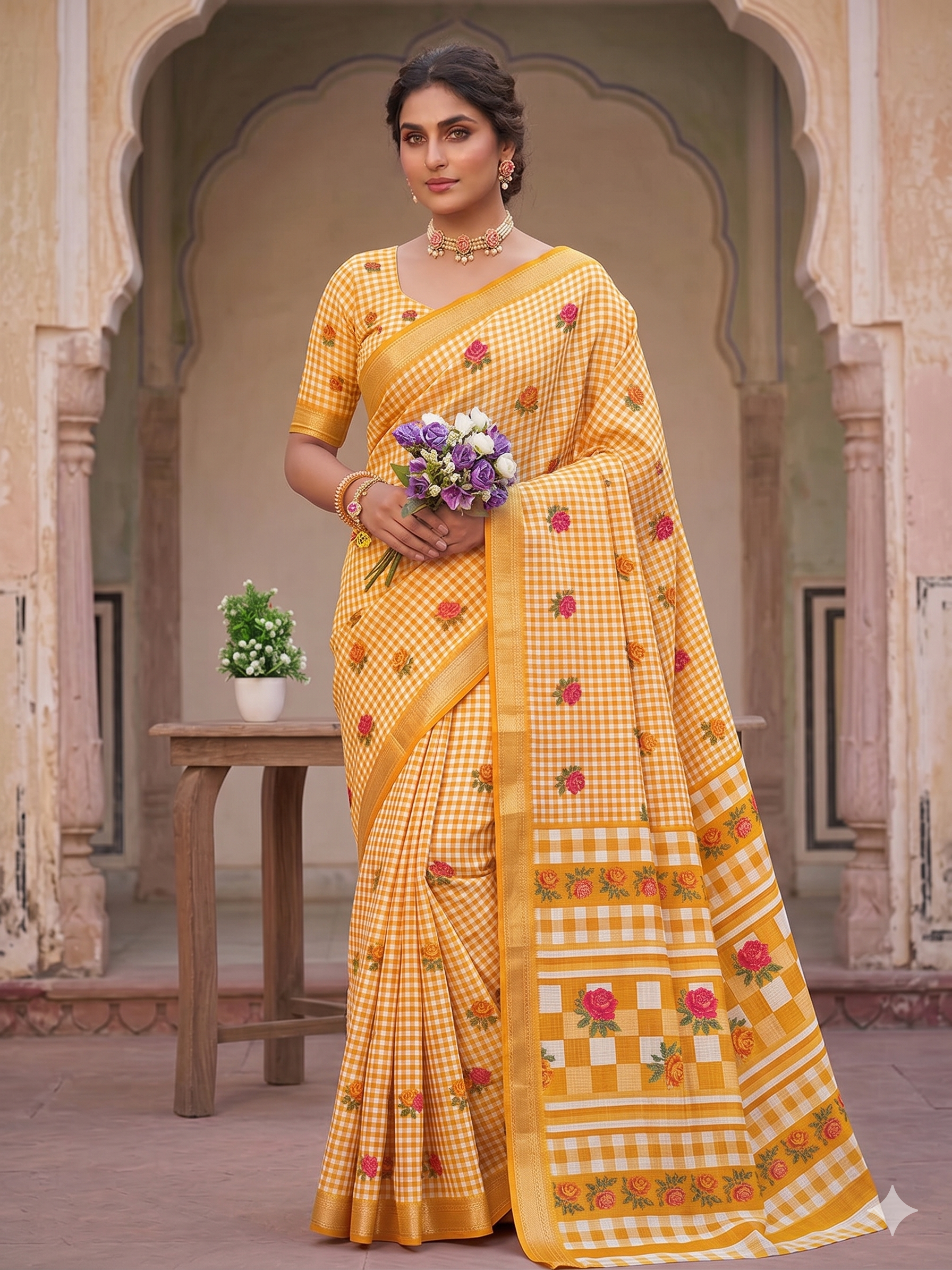 KcPc Premium Kota Doria Saree with Designer Style & Zari Border SWA