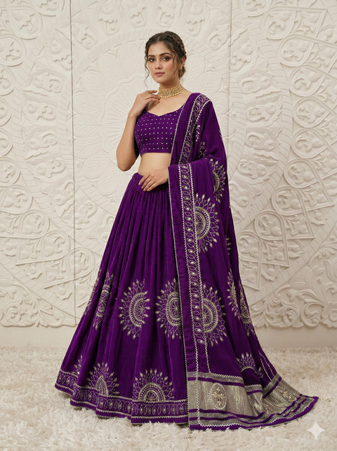 KcPc New Premium Gaji Silk Lehenga with Stunning Gotapatti Finish GOR