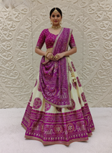 KcPc New Festive Wear Crepe Silk Lehenga Bandhani Style with Premium Gotapatti Embellishment MHS