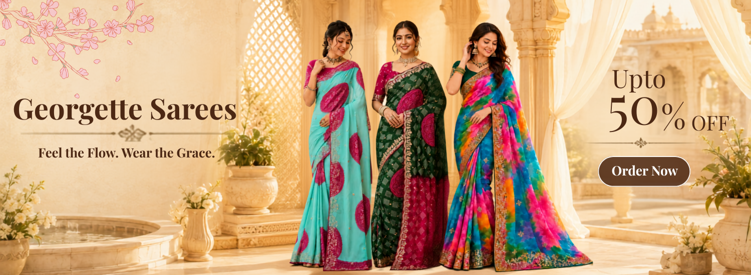 Georgette Sarees Collection Online Upto 50% Off | KCPC