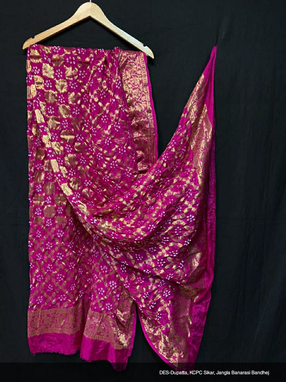 Pure Banarasi Silk Bandhej Ghatchola Dupatta Or Kc Rani