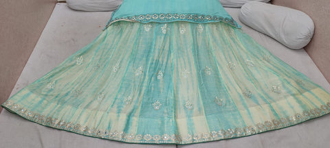 KcPc Nylone Chinon Gotta patti Work Shibori Lehenga RAJ