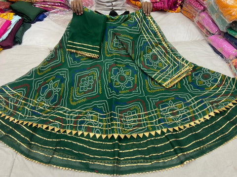 KcPc Kota Doriya Bandhej Print Lehenga With Bangalore Dupatta KML