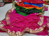 Pure Georgette Multi Colour Navranga Gotapatti Hand Work Saree Amt Nr