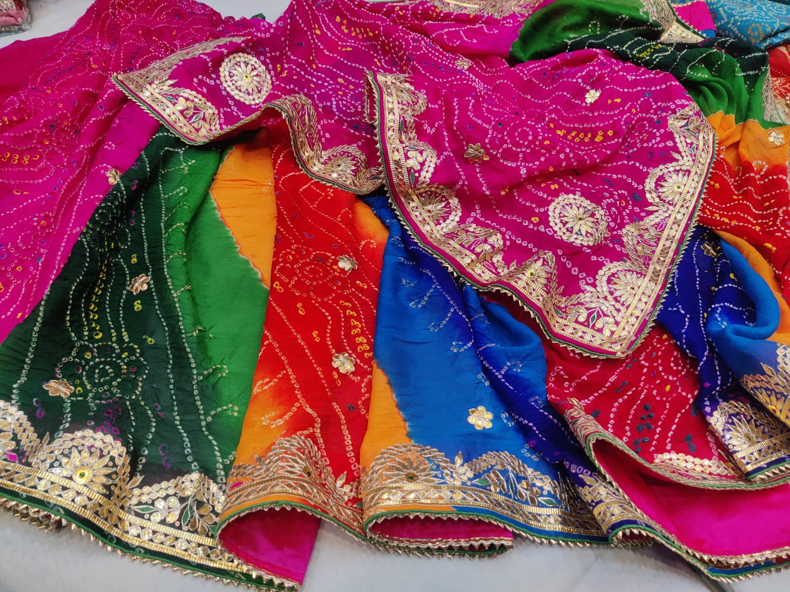 Multicolor Party Wear Jaipuri Gota Patti Saree, Size: Free, Set at Rs  1050/piece in Surat