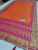 Pure Khaddi Upada Jangla Neemzari BandhaniGhatchola Dupatta With Gotapatti Handwork  