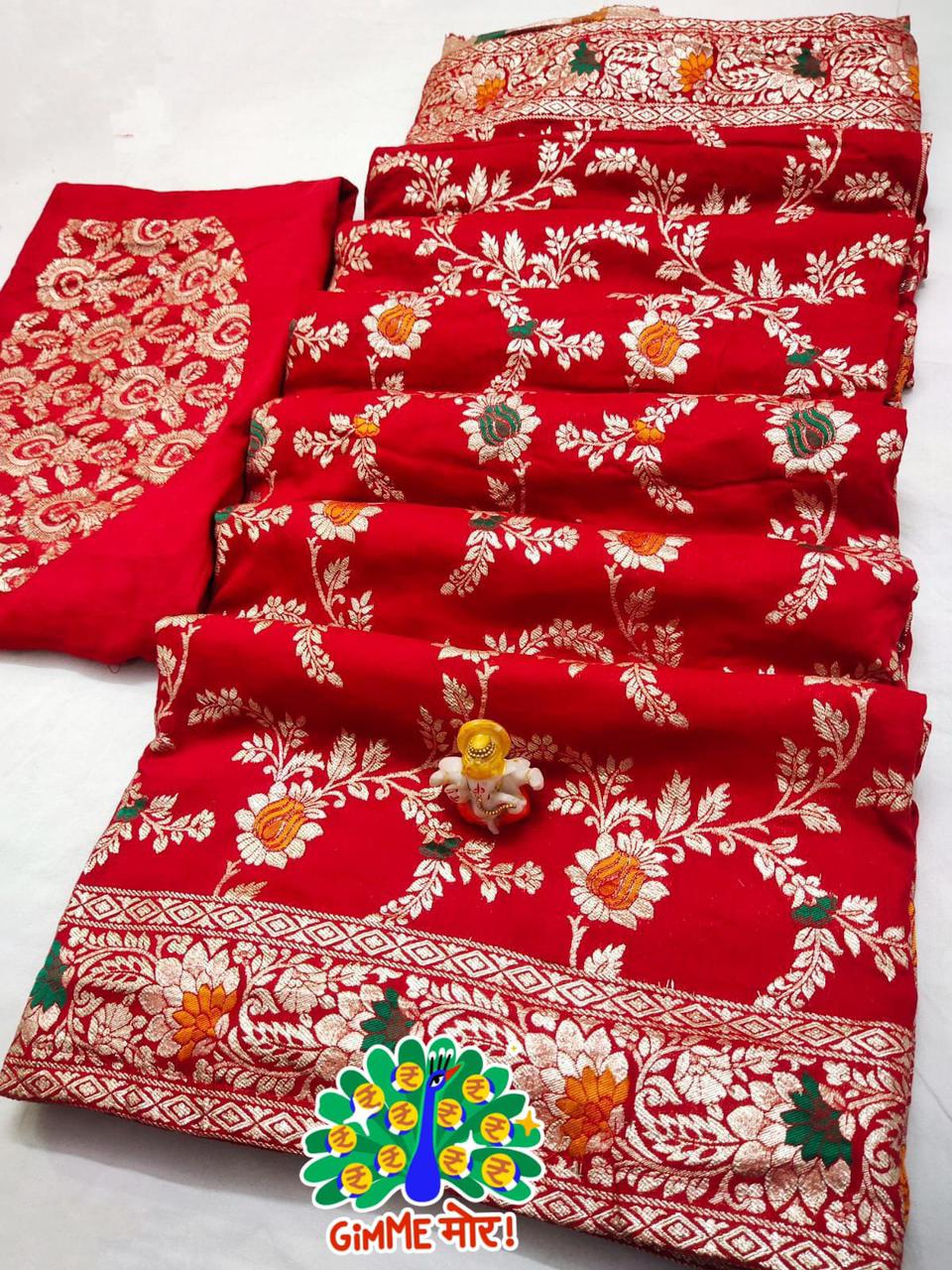 Banarasi Cotton Saree With Resham Buti Weaving & Border- Grey main image 0