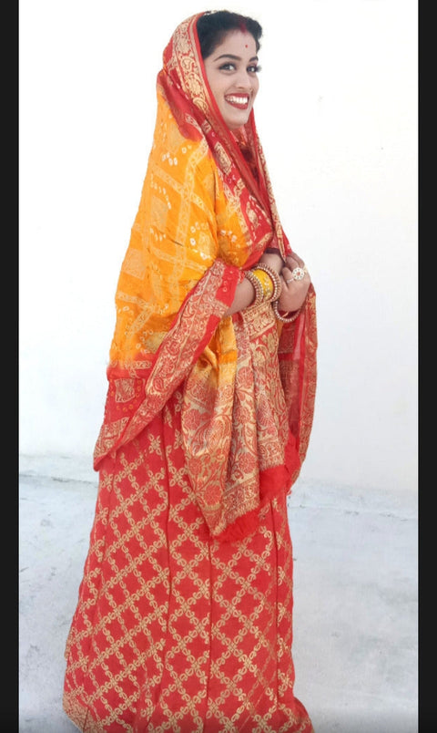 Rajasthani Bandhej Ghatchola Lehengas Nr Kml Lehenga