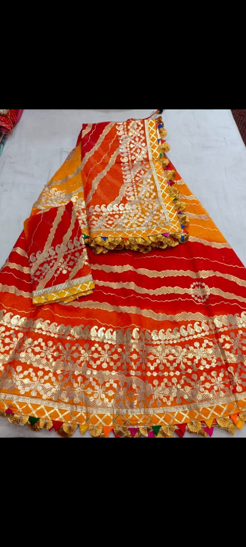 Pure Kotta Doriya Beautiful Rajasthani Design With Gotaptti Work Lehnga Kml Or Lehenga