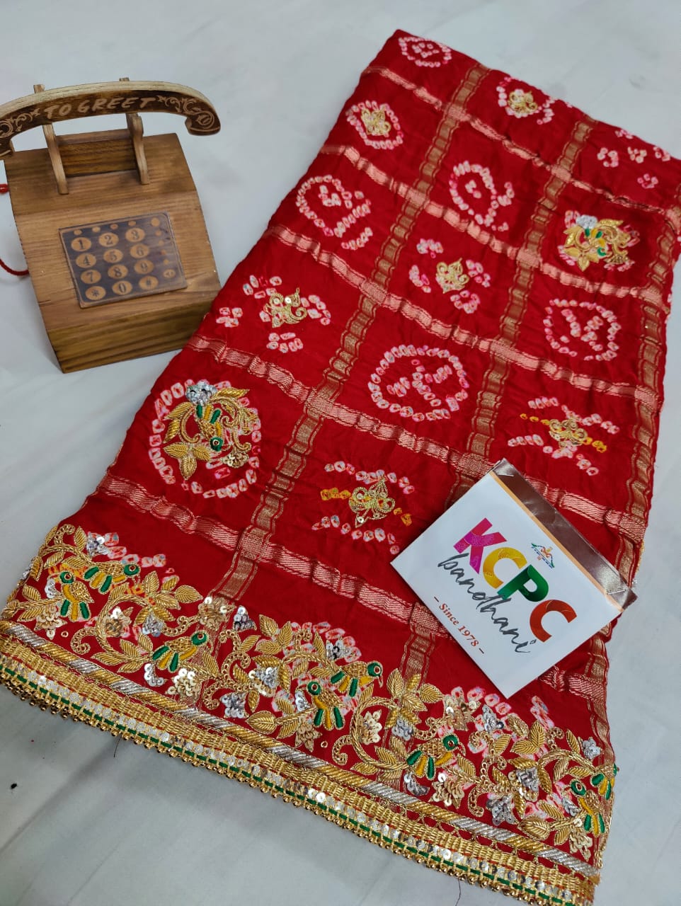 Jardozi Work Bandhani Dupatta