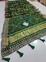 Kcpc Originals Pure Gaji Silk Bandhani Ghatchola Saree With Blouse Ami