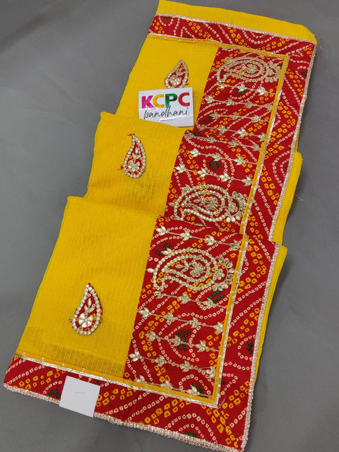 KcPc Special Kota Doriya Chunri Border Gotapatti Work Saree