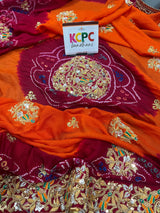 KcPc Pure Ojariya Aari Tari Odhna Pila (Red Orange)
