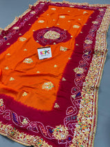 KcPc Pure Ojariya Aari Tari Odhna Pila (Red Orange)