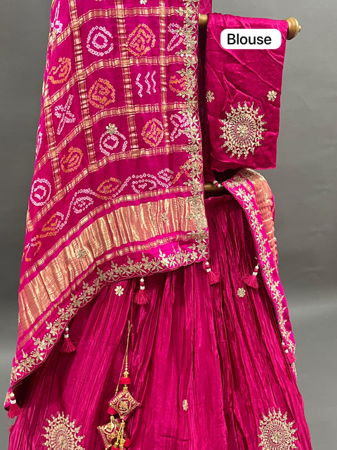 KcPc Pure Gajji Silk Lehenga & Dupptta With Gorgeous Gotapatti work SATIS