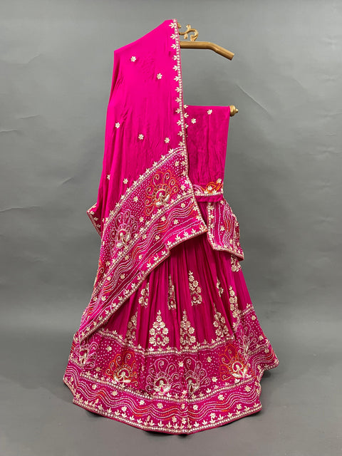 KcPc Pure Gajji silk Lehenga Dupatta  BITU  Rani