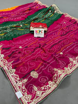  beautiful Pachrangi style saree rajsthani chunri style 