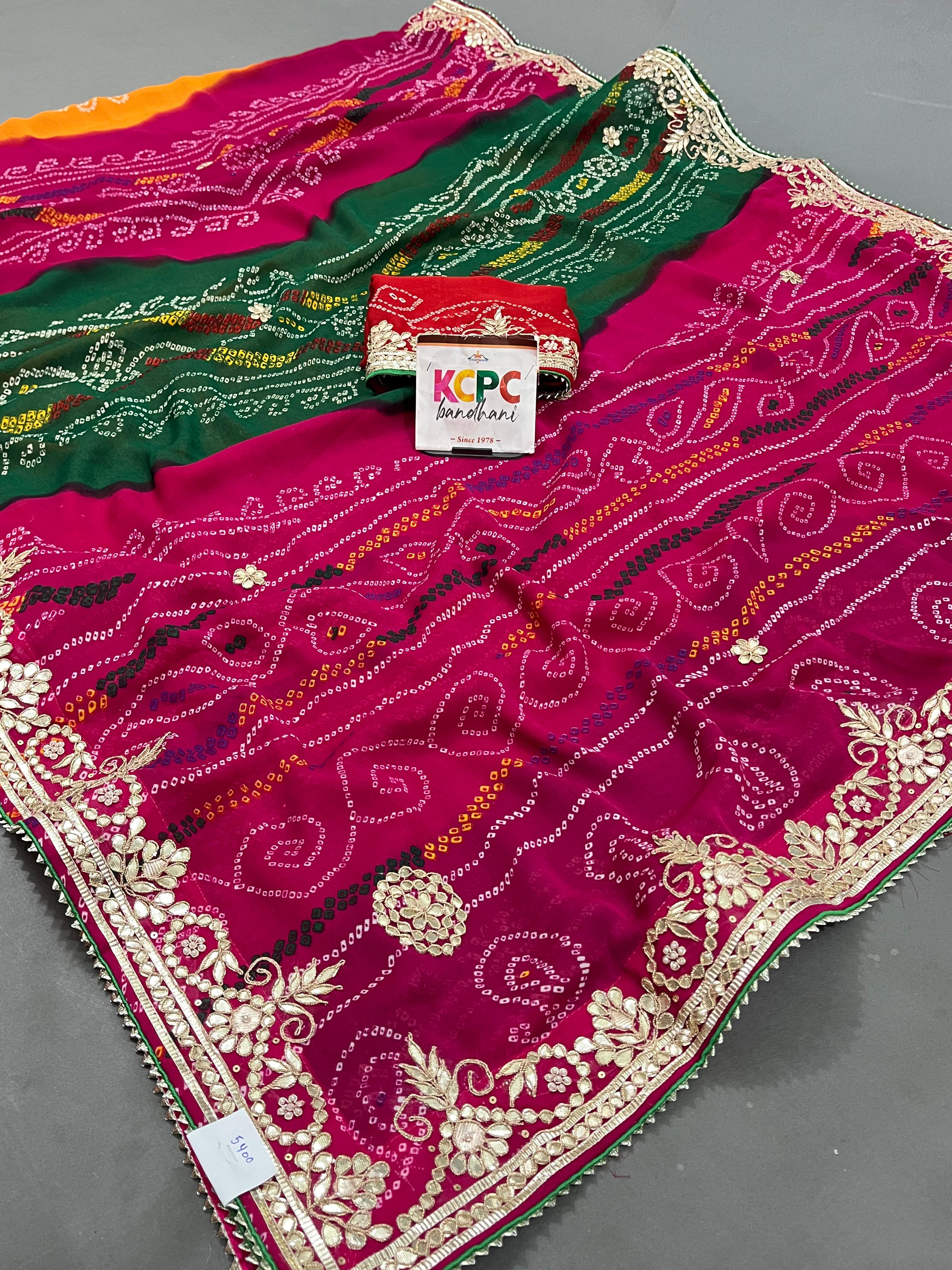  beautiful Pachrangi style saree rajsthani chunri style 