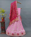 A pink lehenga set with dupatta and gotapati work