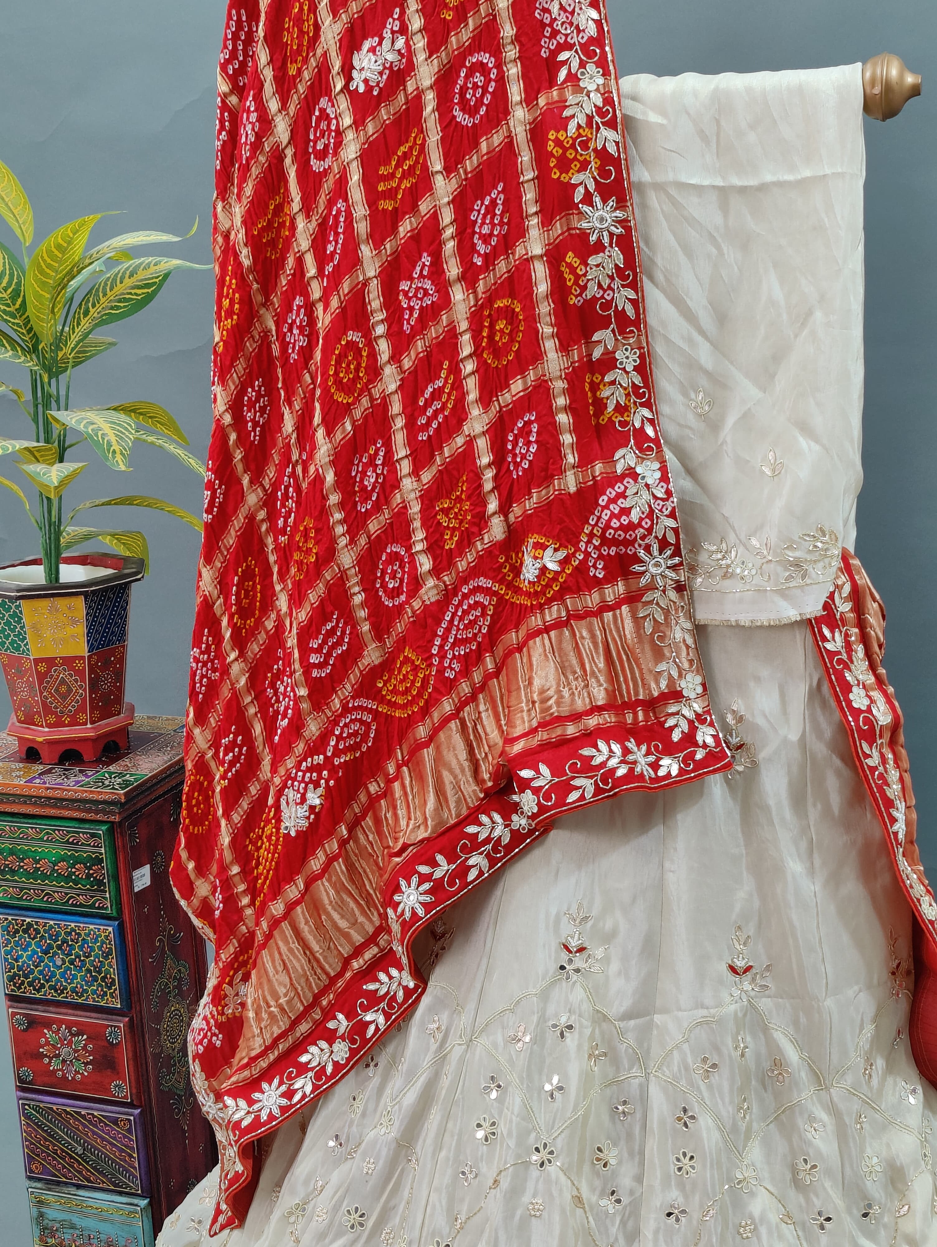  Upada Silk Zardoji Gotapatti Handwork Lehenga 