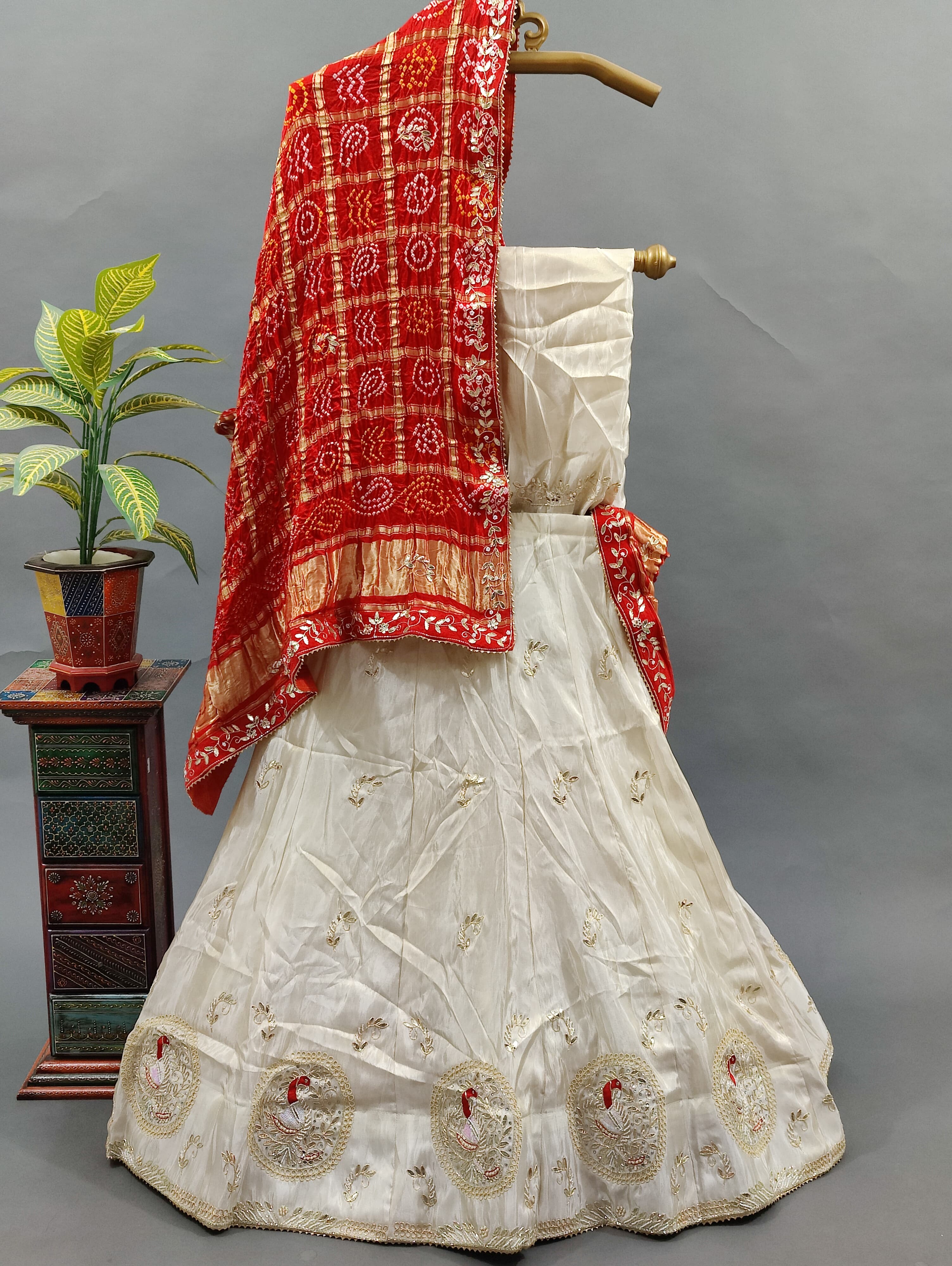 Silk Zardoji Gotapatti Handwork Lehenga 