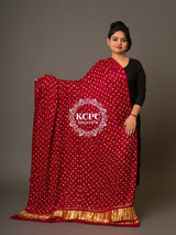 KcPc Latest Modal Silk Bandhani Dupatta Ek Boond Design with Traditional Lagdi Patta