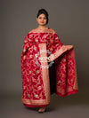 KcPc New Designer Neemzari Banarasi Handloom Pure Chinon Dupattas Red