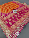 KcPc Pure Khaddi Georgette Bandhani Neemzari Resham Thread Upada Jangla with heavy Gotapatti work Dupatta