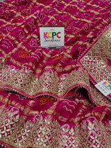 A pink silk saree with luxury gotapatti work 
