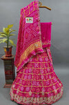 A pink and gold traditional Indian lehenga 