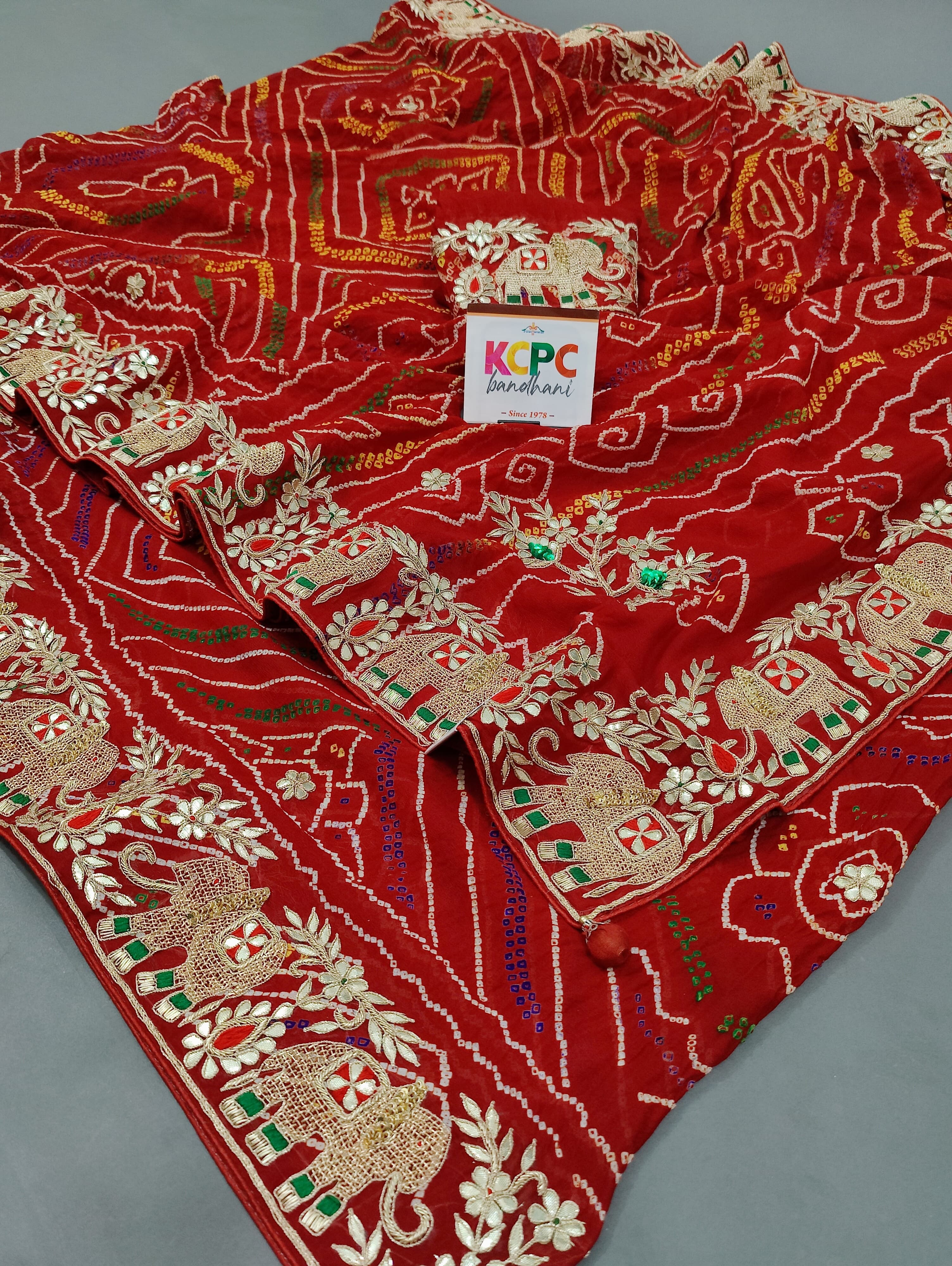 Ojariya saree Zardoji Handwork With Gotapatti design 