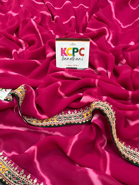 KcPc Summer Special Georgette Leheriya Gotapatti Saree  ASH