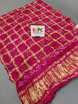 KcPc Designer Gaji Silk Bandhani Ghatchola Modal Dupatta Rani