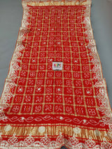 KcPc Pure Gaji Silk Bandhej Ghatchola Gotapatti Chunri Bridal Dupatta