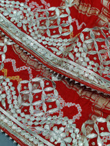 KcPc Pure Gaji Silk Bandhej Ghatchola Gotapatti Chunri Bridal Dupatta
