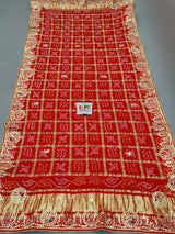 KcPc Designer Pure Gaji Silk Banarasi Bandhej Ghatchola Gotapatti Work DupattaAMT