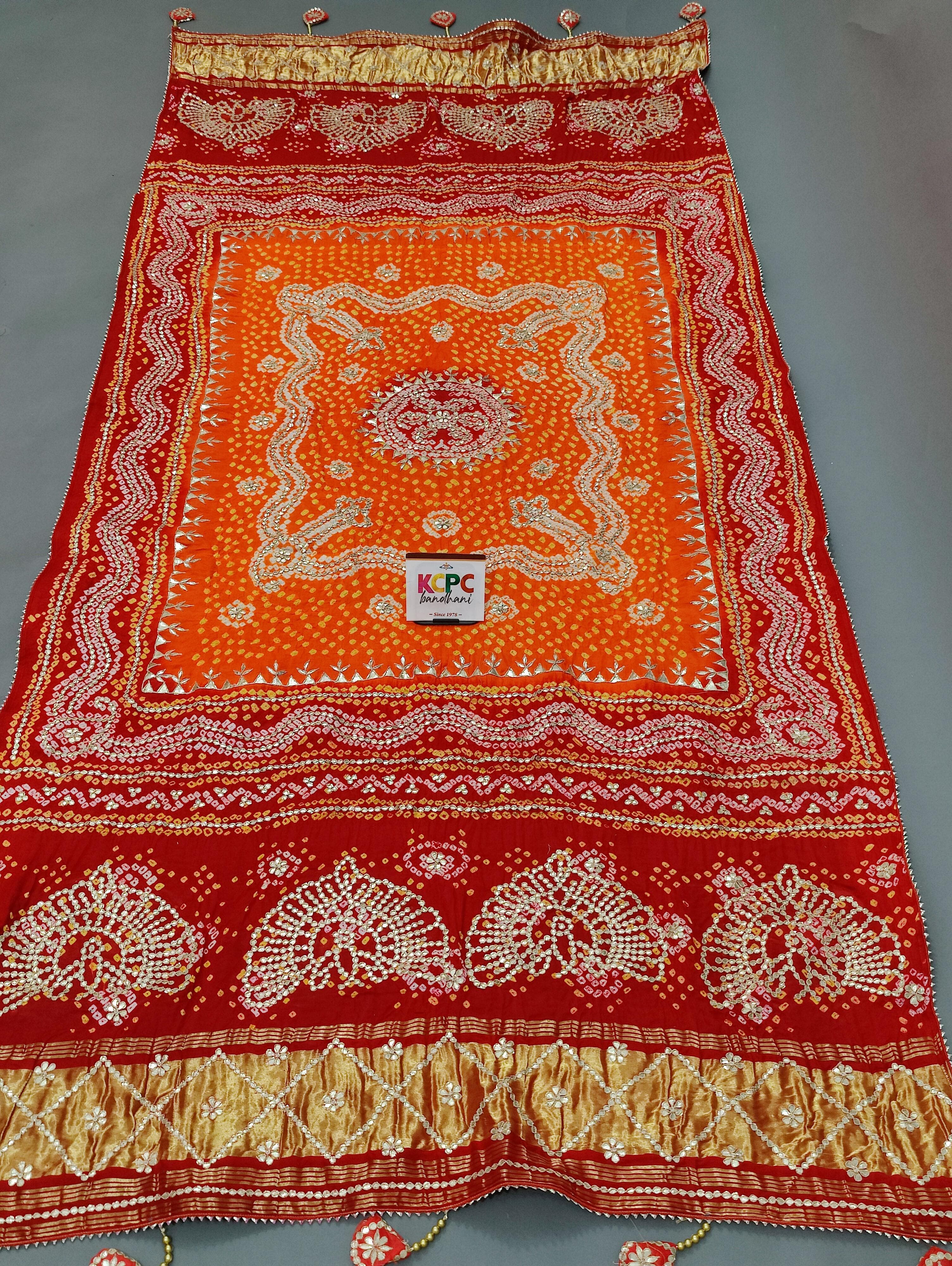 KcPc New Launch Designer Gaji Silk Bandhani Ghatchola Marwadi Pilia DupattaSATISH