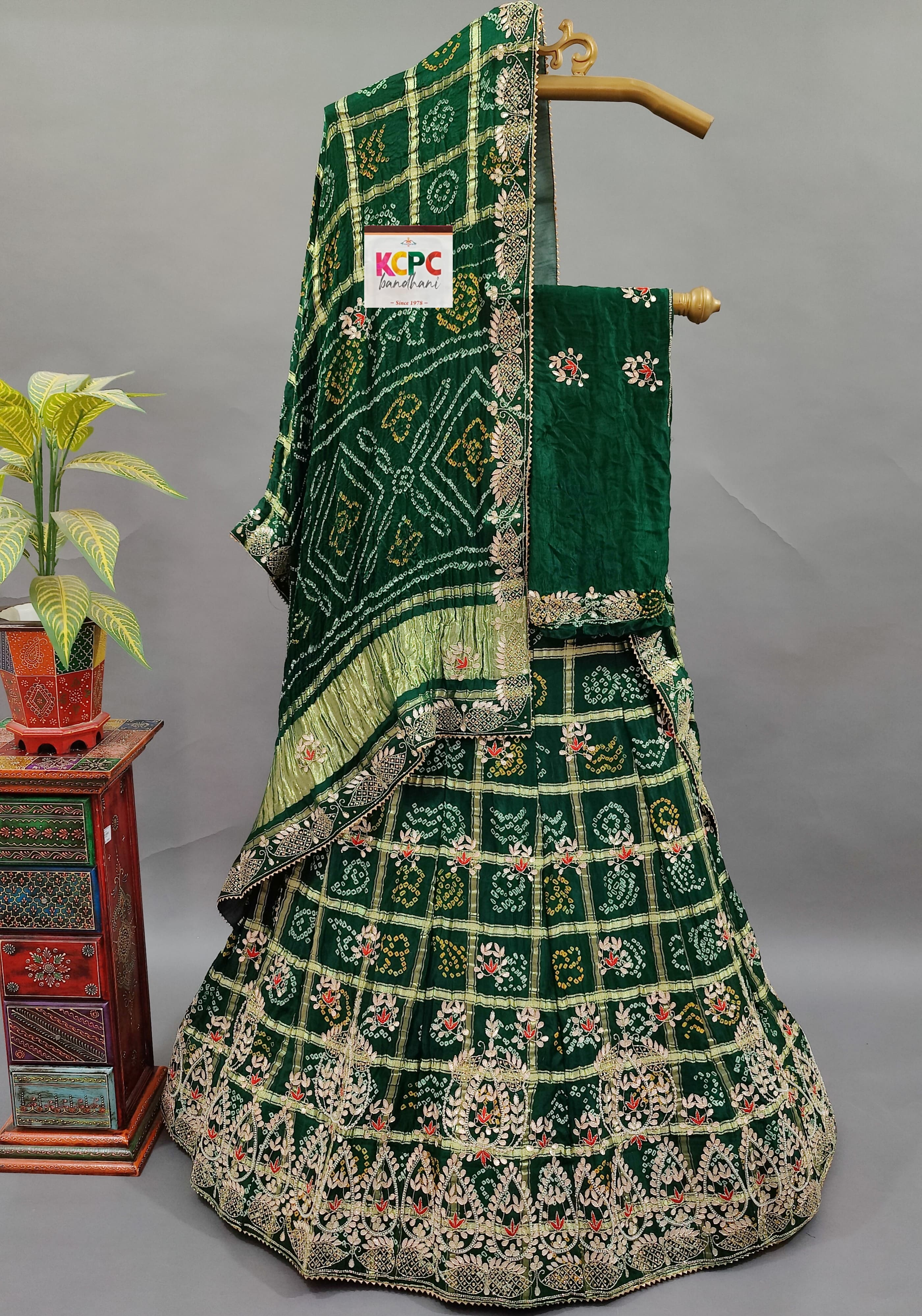 KcPc New Beautiful Pure gajji silk Lehenga Set With Gotapatti HandworkSATISH