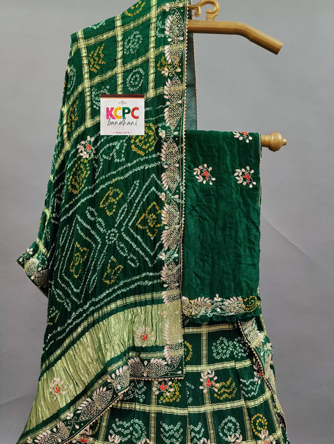 KcPc New Beautiful Pure gajji silk Lehenga Set With Gotapatti Handwork  SRGC