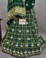 KcPc Trending Jaipuri Pure Gaji Silk Bandhani Ghatchola Gotapatti Handwork Lehenga setBTU Green