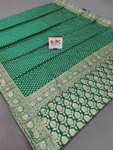 KcPc New Banarasi Khaddi Handloom Silk Kataan SareeGreen