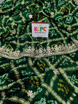 KcPc Latest New Gaji Silk Bandhani Gota Patti Work SareeAMT