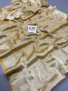  Khaddi Georgette Golden Banarasi Zari Weaving Saree 