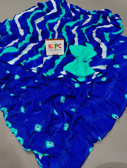 KcPc Latest New Jaipuri Traditional Chinon  Bandhani Saree