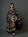 KcPc Pure Modal Gaji Silk Original Ajrakh Hand print Banarasi Dupatta Navy Blue