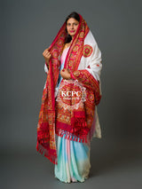 KcPc New Pure Cotton Designer Bandhani Aaratari work dupatta Red-White
