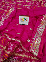 KcPc Latest New Pure Gaji silk Bandhani Hand Gotapatti Work sareeAMT