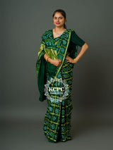 gaji silk Bandhanisaree in green colour