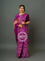 KcPc Latest Lounch Pure Gaji Silk Bandhani Ghatchola SareePurple